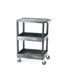 Image of Super Strength Multi Purpose Trolley; Shelf &amp; Trays; Castors; Black