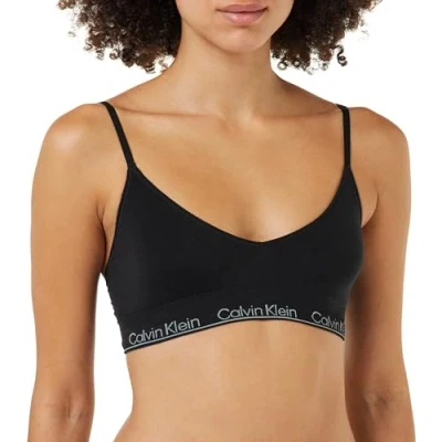 Image of Calvin Klein Women&#039;s Lght Lined Triangle 000qf7093e Bras, Black (Black), XS
