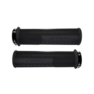 Image of Peaty&#039;s Monarch Grips Black/Mushroom/Thin Trail Comfort, Durable, Ergonomic Finger Bars, Support Thumb Pad, All Day Riding, Weather &amp; Terrain, MTB Enduro Downhill Ebike Mountain Bike