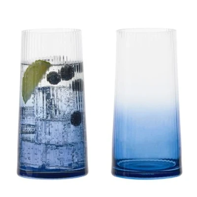 Image of Anton Studios Empire Set of 2 Hiball Tumblers Blue