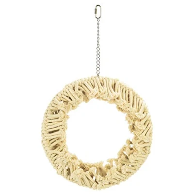 Image of Perch and Swing Fluffy Cotton Ring Parrot Toy Giant