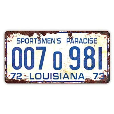 Image of Panguru JAWS (1970s Movie) Shark Autopsy Prop Replica Metal Stamped License Plate, Vintage Distressed Style, 12x6 Inch