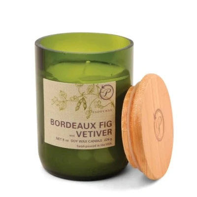 Image of Paddywax Scented Candles Eco Green Artisan Candle in Recycled Glass Vessel, 226g, Bordeaux Fig &amp; Vetiver