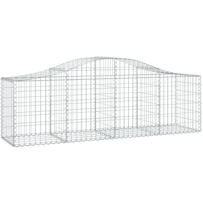 Image of vidaXL Arched Gabion Baskets 9 pcs 200x50x60/80 cm Galvanised Iron