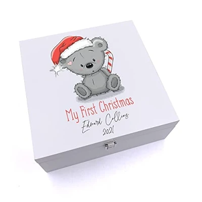 Image of ukgiftstoreonline Personalised My First Christmas Keepsake Wooden Box