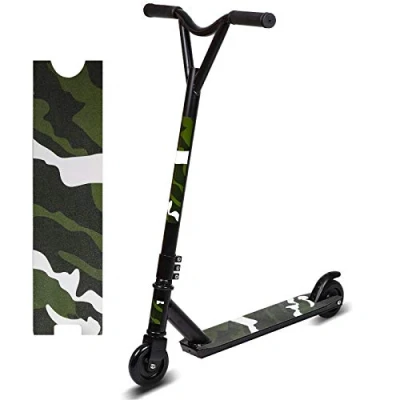 Image of Stunt Scooter Pro Spin Street Scooter, Trick Jump Push Kick for Age 8+, ABEC 9 Bearings Edition (black)