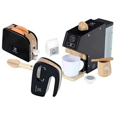 Image of Theo Klein 7404 Electrolux kitchen Set, wood I ideal quality children set consisting of coffee maker, blender and toaster Accessories for play kitchens Toy from 3 years