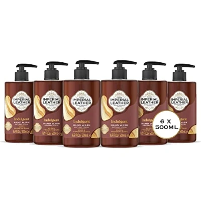 Image of Imperial Leather Indulgent Hand Wash, Oud &amp; Frankincense, Antibacterial, Signature Oil Blend, Gentle Skin Care, Bulk Buy, Pack of 6 x 500ml