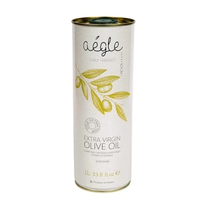 Image of Aegle 1Litre, Fresh Early Harvest, Greek Extra Virgin Olive Oil, from Green Unripe Koroneiki Olives, Monovarietal,Cold Extracted, Single Origin, Messenia Greece, 1L,Tin