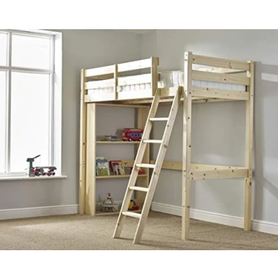 Image of STRICTLY BEDS&amp;BUNKS Celeste High Sleeper Loft Bunk Bed with Bookcase, 2ft 6 Single