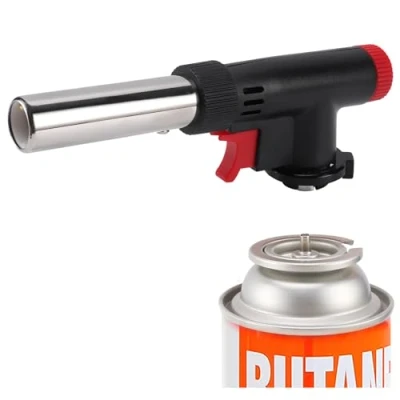Image of JDHON Blow Torch, Professional Kitchen Butane Chef Cooking Torch Adjustable Flame, for Creme Brulee, BBQ, Baking, Camping(Butane Gas Not Included)