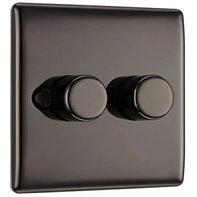 Image of BG 2 Gang Way Push Metal Black 400w