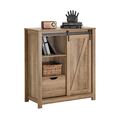 Image of SoBuy FSB59 BR, Storage Cabinet Sideboard with Sliding Door, Kitchen Living Room Cupboard Hallway Shoe