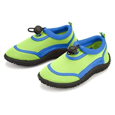 Image of Wet Shoes Kids Size Aqua Beach Surf Water Swim for Boys &amp; Girls (Green Blue, Numeric_4)