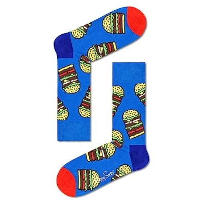 Image of Happy Socks Unisex Burger Socks, Blue, S M UK