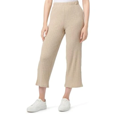 Image of PIECES Women&#039;s Pclena Hw Cropped Pants Fabric Trousers, Nomad, M
