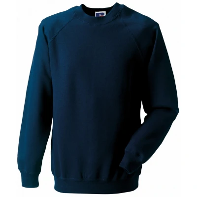 Image of Russell Athletic Mens Spotshield Raglan Sweatshirt (French Navy) Size Small