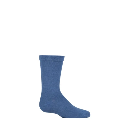 Image of 1 Pair Denim Plain Bamboo Socks with Comfort Cuff and Smooth Toe Seams Kids Unisex 9 12 (4 7 Years) SOCKSHOP
