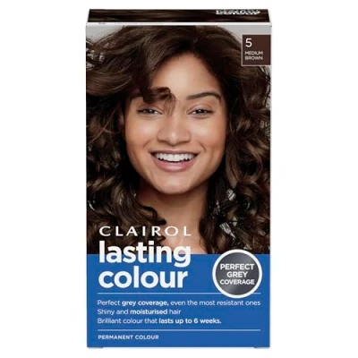 Image of Clairol Lasting Colour Permanent Hair Dye Perfect Grey Coverage Shiny and Moisturised 135 ml 5 Medium Brown