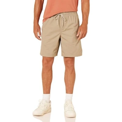 Image of Amazon Essentials Men&#039;s 8&quot; Inseam Relaxed Fit Drawstring Walk Short (Available in Plus Size), Khaki Brown, S