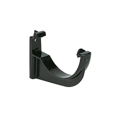 Image of Floplast (3 X 76mm Fascia Bracket) (Black) 50mm Downpipes &amp; Miniflo Guttering for shed, Porch, Conservatory, Out Building, etc Full Range Black