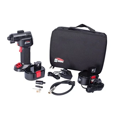 Image of Air Hawk MAX Rechargeable Compressor, Tyre Inflator, Automatic Pump with Five Different Nozzles Compact, Digital, Cordless LED Light (As seen on High Street TV)