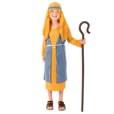 Image of Fun Shack Shepherd Costume Kids, Nativity Costume, Innkeeper Inn Keeper Kids Joseph Large