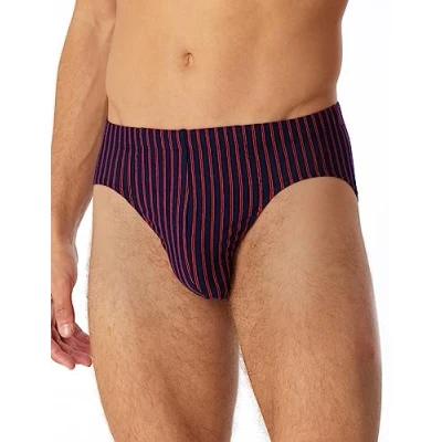 Image of Schiesser Men&#039;s Underwear Mini Briefs Soft and Comfortable Without Elastic Waistband Organic Cotton Casual, Red_180498, XXL