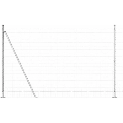 Image of vidaXL Euro Fence with 7 Flanged Posts 1.5x10 m Galvanised Steel