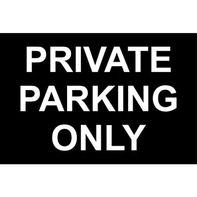 Image of Private parking only safety sign 3mm Aluminium 300mm x 200mm