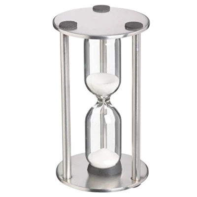 Image of MasterClass Egg Timer, Kitchen 3 Minute Hourglass, Stainless Steel, Silver