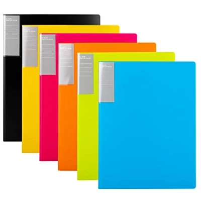 Image of Amazon Basics Display Folders, A4, 30 Pockets (6 Pack), Multicolour
