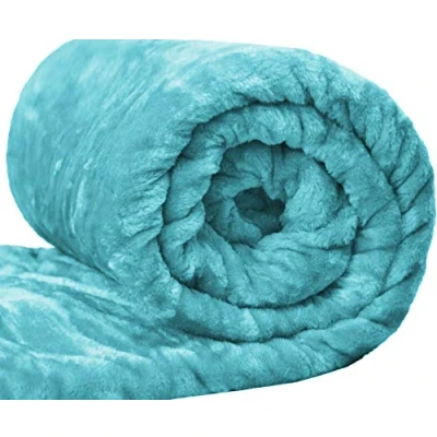 Image of Amber Linen New Teal Faux Fur Throws Fleece Blanket Mink Sofa Bed Luxury Soft Warm (Double 150CM X 200CM)