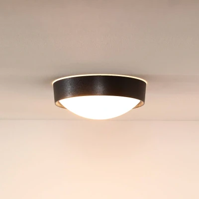Image of Lucide LEX Flush Ceiling Light Ø 25 cm Black