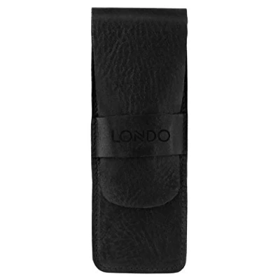 Image of LONDO Genuine Leather Pen and Pencil Case with Tuck in Flap, Stationery Bag