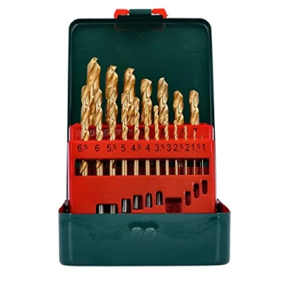 Image of Metabo 627156000 HSS TIN Twist Drills (19 pcs.), Green, Set of 19 Pieces