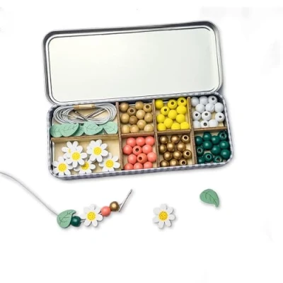 Image of COTTON TWIST Kids Daisy Bracelet Making Craft Kit Children Creative Beading Jewellery Designing DIY Play Set with Tin Suitable for 3 8 Years