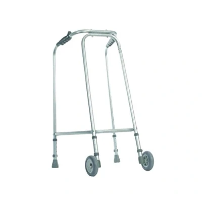Image of Aidapt Paediatric Ultra Narrow Frame Adjustable Height Aluminium Lightweight Walking with Wheels and Anti Slip Ferrule Feet to Aid Stability Confidence When