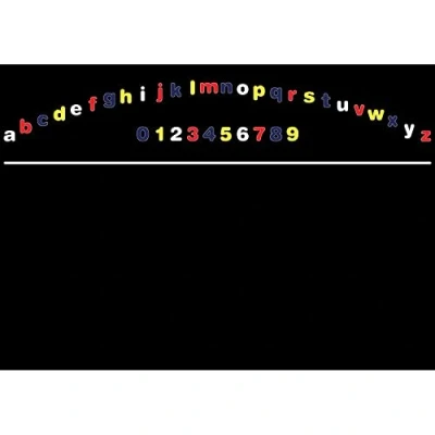 Image of Chalkboards UK WC099 Large Alphabet Printed Unframed Blackboard/Chalkboard, Wood Black, A1, 840 x 600 mm