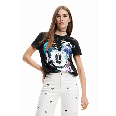 Image of Desigual TS_MICKEY CRASH women&#039;s T shirt in Black