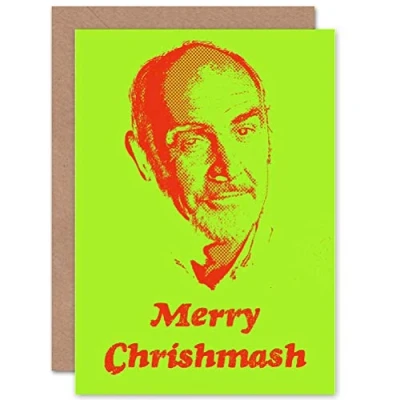 Image of Wee Blue Coo Christmas Xmas Sean Connery New Art Gift Sealed Greeting Card Plus Envelope Blank inside