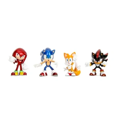 Image of Jada SONIC THE HEDGEHOG 2.5&quot; 4 Pack Wave 1 Die cast Figures, playset, gift pack. Display,collect and play toys for Kids Adults