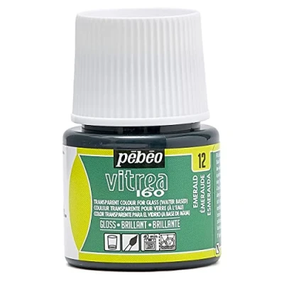 Image of PEBEO Transparent Glass Paint Vitrea 160C Emerald 45 ML