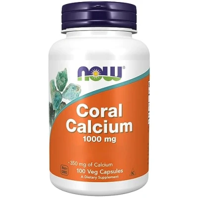 Image of Now Foods, Coral Calcium, 1000mg, High Dose, 100 Vegan Capsules, Lab Tested, Gluten Free, Soy Non GMO, Vegetarian