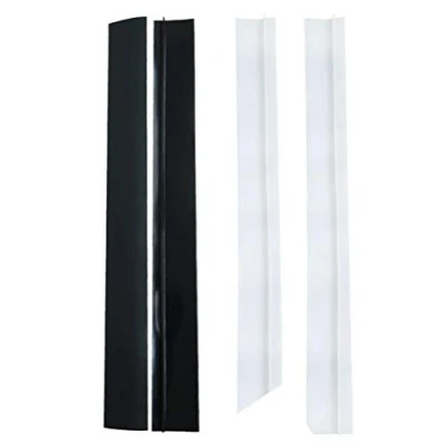 Image of OSALADI 4pcs Silicone Stove Gap Covers Heat Resistant Oven Filler Gaps Seals Between Stovetop and Counter Easy to Clean (Black, White)