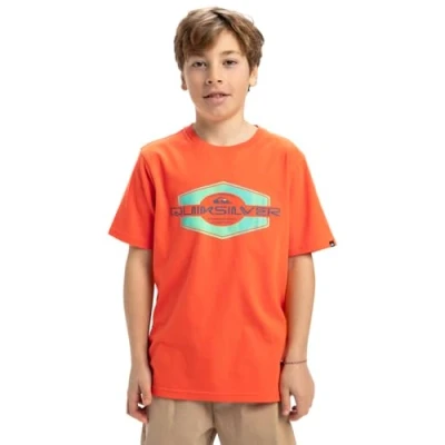 Image of Quiksilver Short Sleeved T Shirt EV Locked UP SS YTH Youth Orange 16