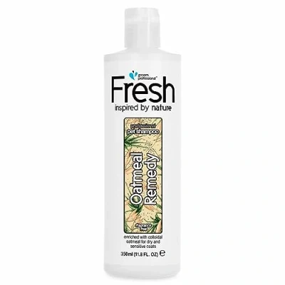 Image of GROOM PROFESSIONAL FRESH Oatmeal Remedy Dog Shampoo Natural for Sensitive Skin Relieves Irritations Hypoallergenic Cleans &amp; Soothes Gentle Formula, 350ml