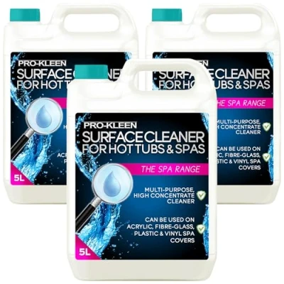 Image of Pro Kleen Hot Tub &amp; Spa Surface Cleaner Spray (15L) Removes Harmful Bacteria, Oil Grease