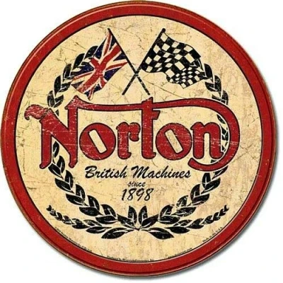 Image of Lotusworld New Sign Norton British Machines Motorcycle Round Tin Nostalgic Metal Decor 12x12 inchs Street