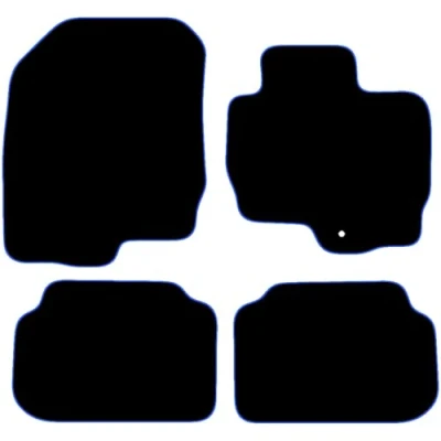 Image of Carsio Carpet Car Mats For Mitsubishi Colt 2009 2013 4 Piece Set Tailored Fit Floor Mat Complete Accessory Black Custom Fitted All Weather, Anti Slip Backing &amp; Blue Trim